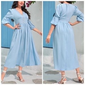 ⚠️3/$30⚠️ NEW Shein Button Front Lantern Sleeve Dress. Size L